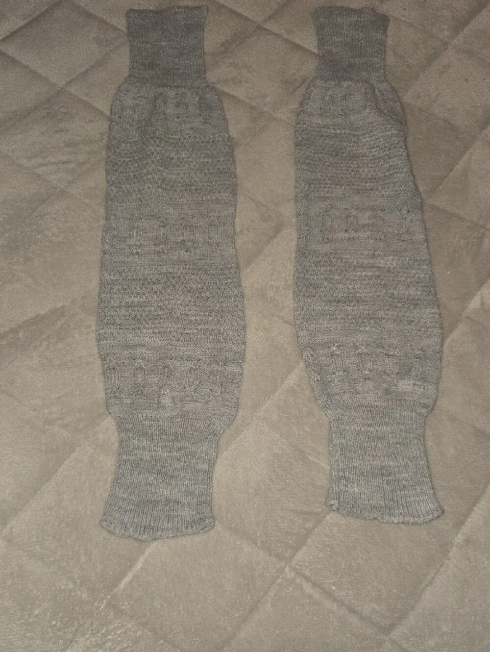 Knit Leg Warmers in Heather Grey for Women